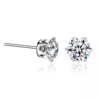 6-Prong Zirconia Stud Earrings – Sparkling 18K Gold Jewelry