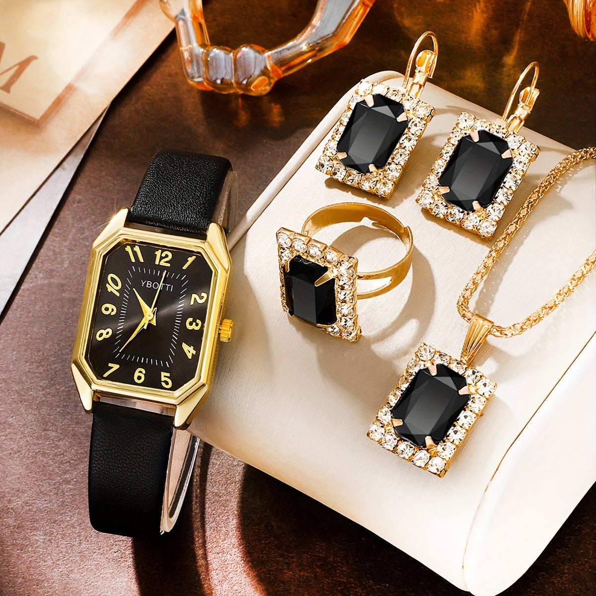 Retro Women's Watch &amp; Jewelry Set – Elegant 5/6 Piece Gift Set
