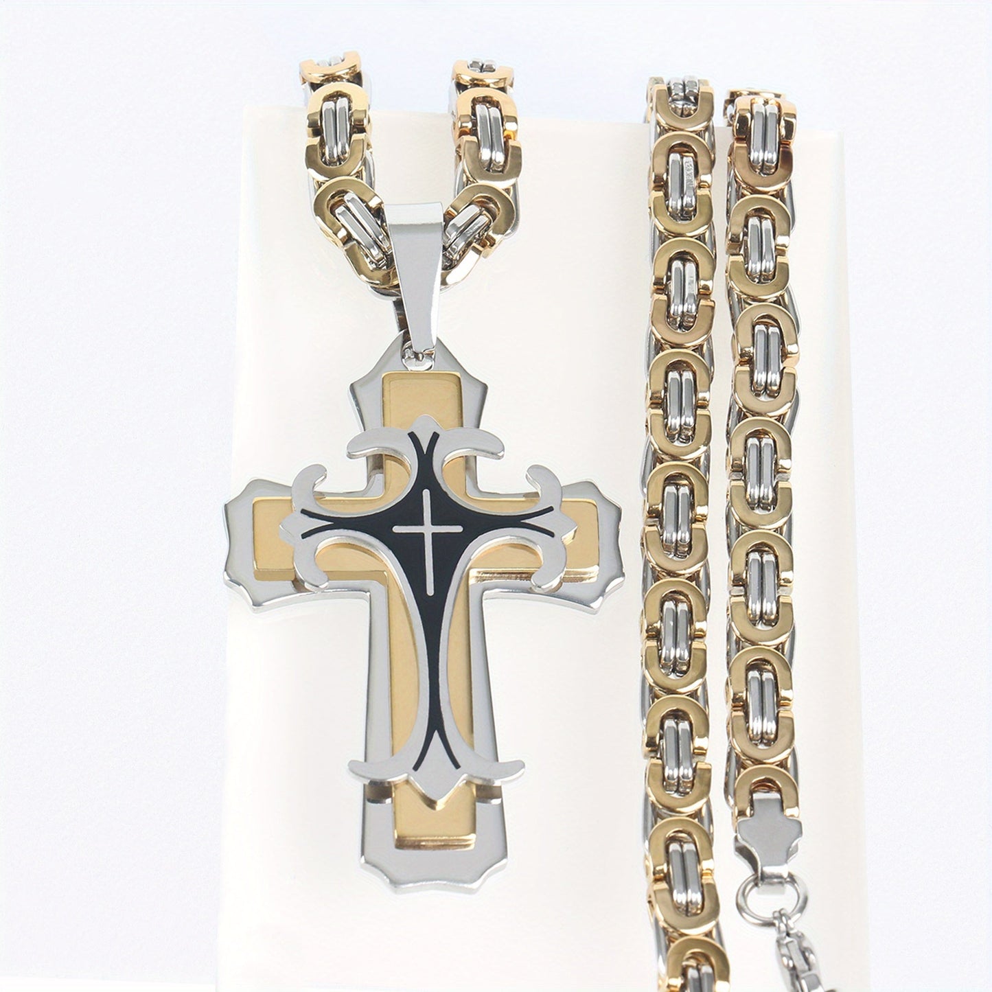 Men's vintage multi-layered pendant necklace – Stylish gold jewelry