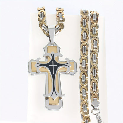 Men's vintage multi-layered pendant necklace – Stylish gold jewelry