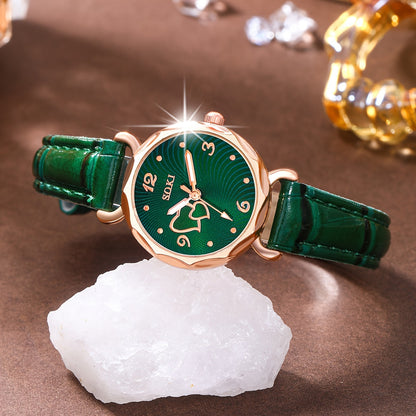 Women's Quartz Watch &amp; Heart 6-Piece Jewelry Set – Fashion Gift Set