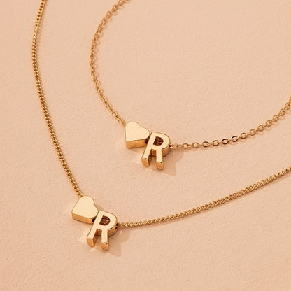 Minimalist Alphabet Jewelry Set – Necklace &amp; Bracelet with Personalized Initial
