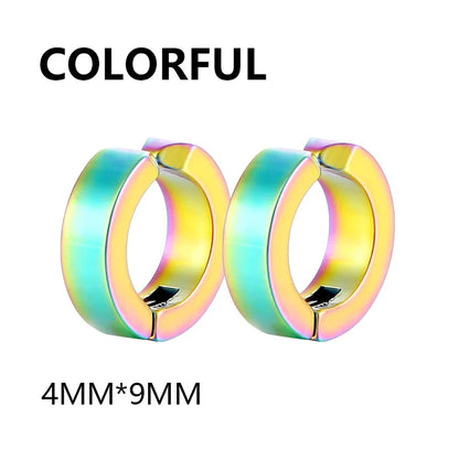 Korean Punk Stainless Steel Clip Earrings – Unisex Jewelry