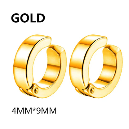 Korean Punk Stainless Steel Clip Earrings – Unisex Jewelry