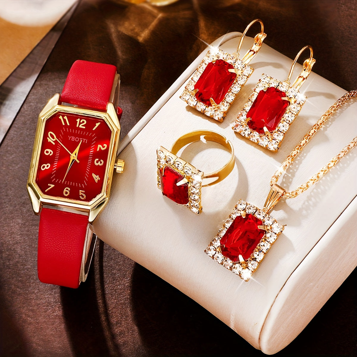 Retro Women's Watch &amp; Jewelry Set – Elegant 5/6 Piece Gift Set