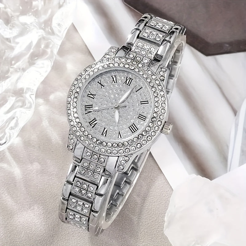 Luxury Rhinestone Quartz 6-Piece Women's Watch Set – Stylish Analog Jewelry