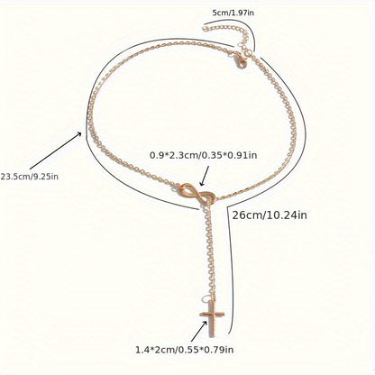 Lucky 8 Cross Short Necklace – Simple &amp; Stylish Jewelry