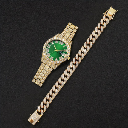 3pcs Women's Stainless Steel Quartz Watch &amp; Jewelry Set